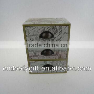 map design wooden jewelry box