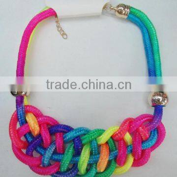 Popular styles neon colored rope necklace