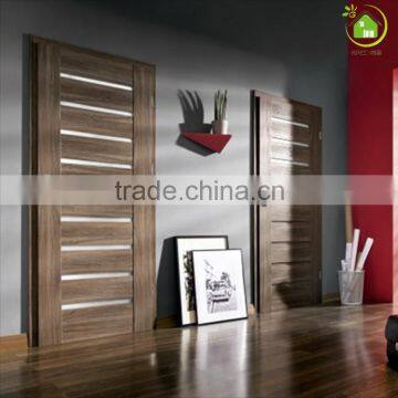 Contemporary front door single door ,Horizontal glass panel bottom door