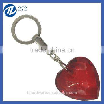 red acrylic heart shaped plastic keyrings