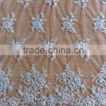 china factory lace fabric sequin embroidery beaded lace fabric