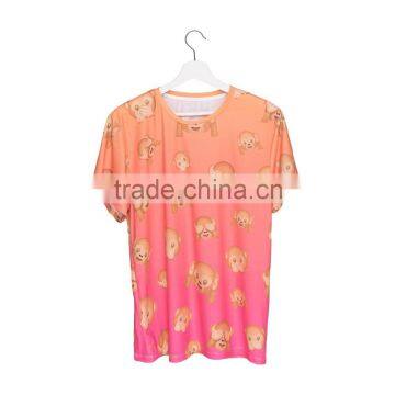 Online Shopping New Design 3D Print Emoji Monkey Orange Custom Grils T-shirt