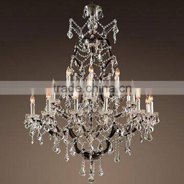 Hot Selling Large Traditional Vintage Lamp Cheap Venetian Suspend Crystal Chandelier Pendant Hanging Light Fixtures CZ2519/25