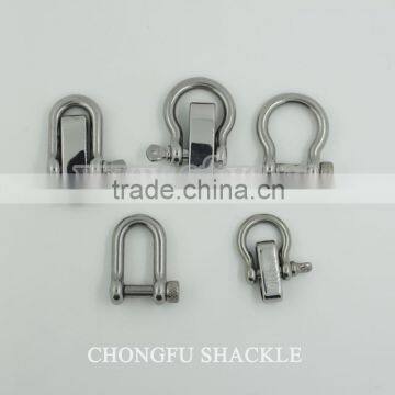 stainless steel D ring bow shackle for sales