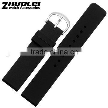 New Arrival Waterproof Black Silicone Rubber WristWatch watch Strap 20mm