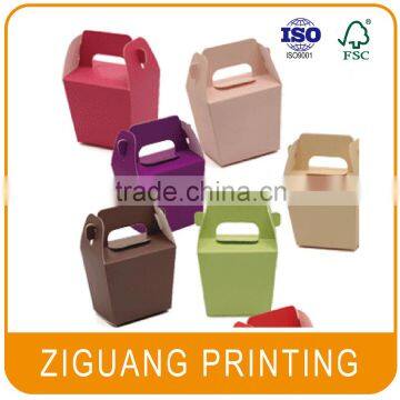 Colorful cardboard box carry handle