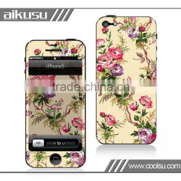 Newest Sticker for iPhone 5 Skin /Waterproof Skin/shockproof case for iPhone 5,5S, 5C with factory