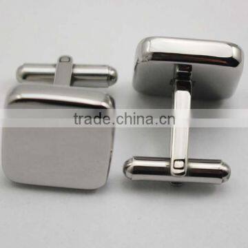 Silver Metal Thick Cufflinks Blanks Custom Square Cufflinks Engravable photo-6