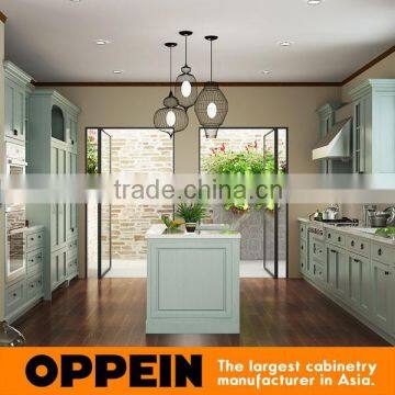 Indonesia Project Modern Style Light Green PVC Kitchen Cabinet photo-6