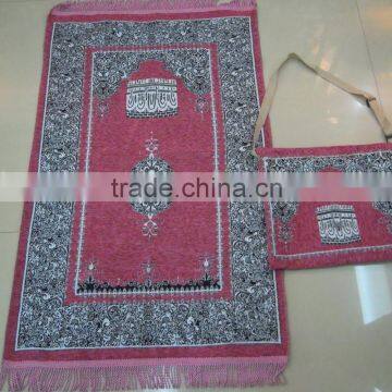 BT- 607adult Muslim Prayer Mat and Rugs With Bag Haji Gift photo-3