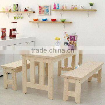Modern solid wood table solid wood bench kitchen table and chair set