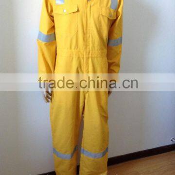 Yellow reflective overall workwear plus size