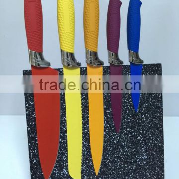 5pcs Non-stick coating knife set with a magnetic block