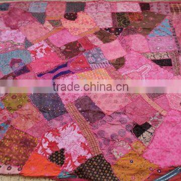 heavy ethnic patchwork bedsheets from india