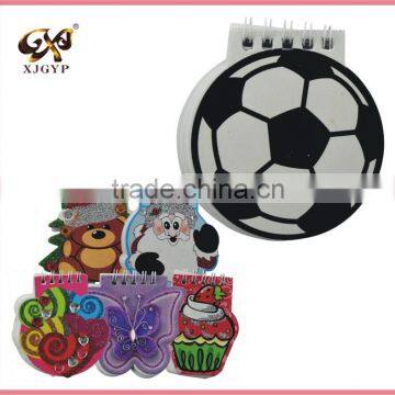 lovely beautiful spiral memo pad ,football notebook