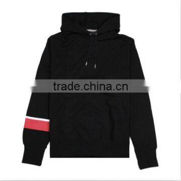 High quality mens fleece pullover hoodie black