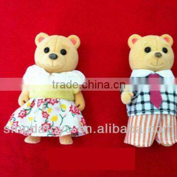 2PCS doll plush brown bear beautiful and funny doll