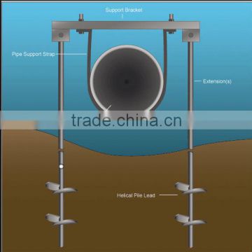 PipeLine Screw Anchor System, Steel Saddle, Zinc Anode, Coupler, Extension, Helical Anchor,