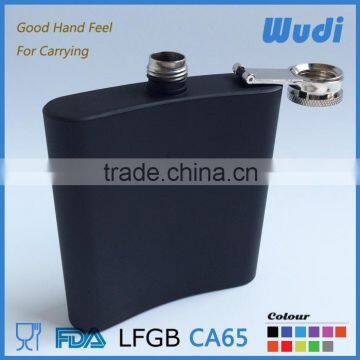 stainless steel hip flask with rubber finished metal lid HF451