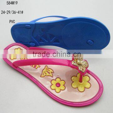 2016 factory sale cheap PVC women's jelly flip flop