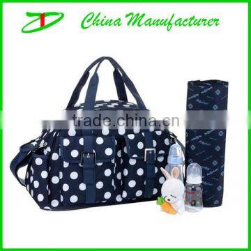 2014 wholesale blue polka dot mommy bag for baby