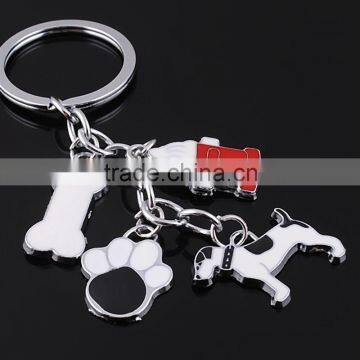 2014 mini milk bottle bone poppy dog foot print pet zine alloy keyring