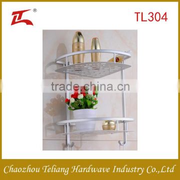 2-Tier chrome plated metal wire bathroom rack towel shelves