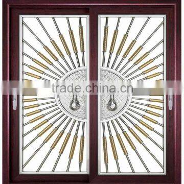Aluminum sliding door;stainless steel pattern sliding alumninum door,security door