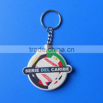 ball design rubber keyring, baseball club serie PVC keychain