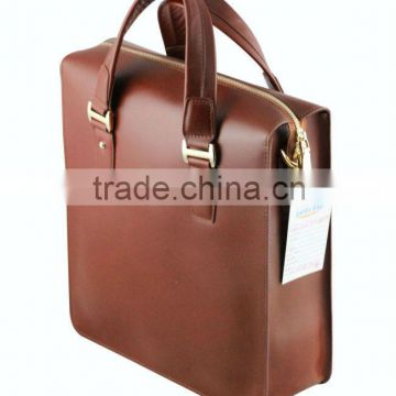 custom made top-quality genuine leather men's briefcase with hot selling metal brand breifcase, genuine leather briefcase