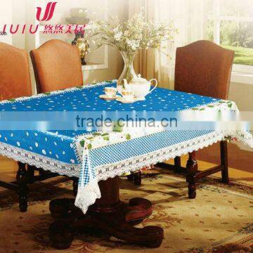 PVC table cloth with lace trim edge