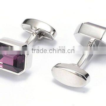 Violet Stone in Round Cufflinks