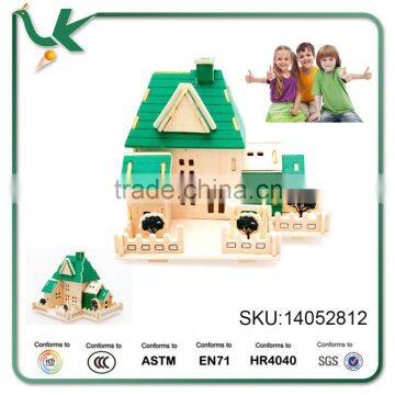 3d puzzle model wooden multicolour diy house child educational toys