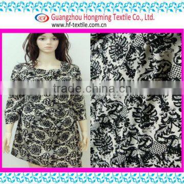 2017 New Mixed Color black and white floral printed polyster fabric for women clothes