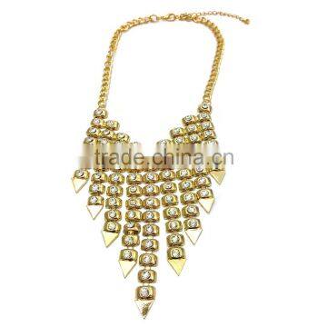 arrow designed statement necklace adorned onto 18K gold plated alloy metal necklace