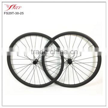 29er 30mmx30mm clincher carbon mountain bike wheels, tubeless compatible MTB carbon wheelset with DT350S Disc hub 28H