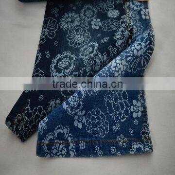 Cotton polyester denim printed fabric