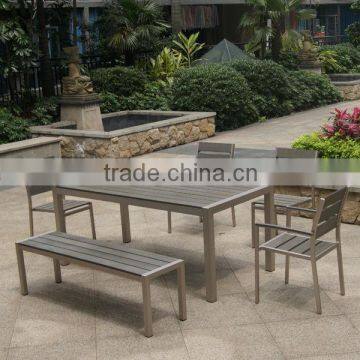 Dining brushed aluminum patio furniture made in China