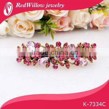 Wholesale fashionable gold metal rhinestone hair barrettes