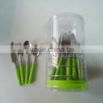 2014 New Design Riveted plastic handle flatware