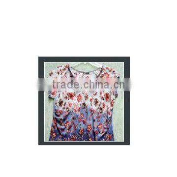 100% polyester fabric knitted womans & girls wear dresses in beautiful design & ethnic printed garments