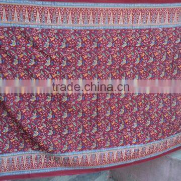 Red Color Printed Quilts / Cotton Voile Soft Quilts Cover / Sanganeri Printed Indian Quilts photo-4