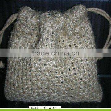 Jute draw string packaging pouch