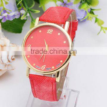 hot sale ladies denim strap vintage watches women brand quartz watch movement