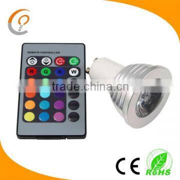 16 colors changing rgb led E27 gu10 mr16 spotlight 3W