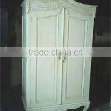 Chateau French Fayence Wardrobe White Distressed