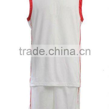 White 100% Polyester Dry Fit Basketball Sportswear Jersey