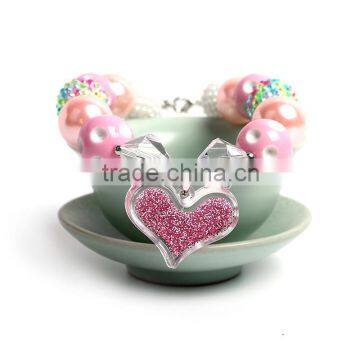 top quality wholesale price colored crystal ruby heart fashion jewelry necklaces for girl