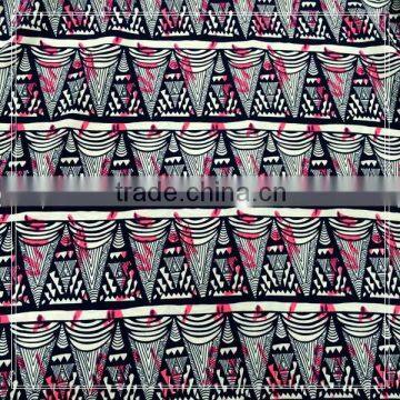 100% polyester geometric figure printed fabric for women dressess