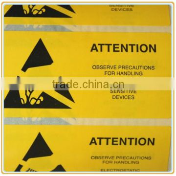 Electronic BOPP static area use plastic warning tape